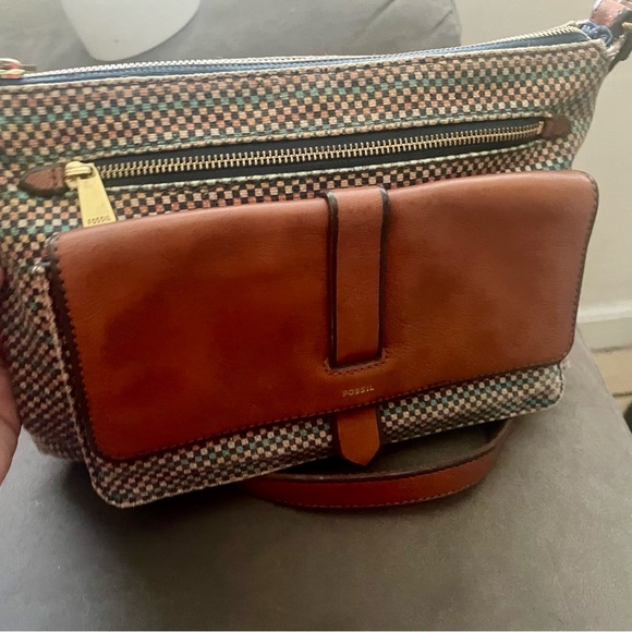 Fossil Brown and Multicolor Crossbody Bag - Picture 1 of 5